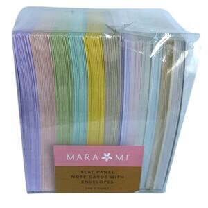 Mara Mi Flat Panel Note Cards w Envelopes Pastel 200 Count New Imperfect Box